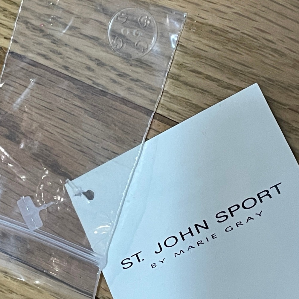 St John Sport Marie Gray Clear Logo Replacement Button New with Tag Spare SJ